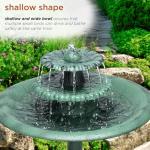 Alpine Corporation 35" Tall 3-Tier Outdoor Pedestal Water Fountain – Durable Resin Cascading Water Feature and Birdbath for Garden, Patio, Deck, and Backyard, Green
