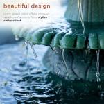 Alpine Corporation 35" Tall 3-Tier Outdoor Pedestal Water Fountain – Durable Resin Cascading Water Feature and Birdbath for Garden, Patio, Deck, and Backyard, Green