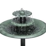 Alpine Corporation 35" Tall 3-Tier Outdoor Pedestal Water Fountain – Durable Resin Cascading Water Feature and Birdbath for Garden, Patio, Deck, and Backyard, Green