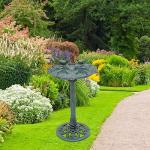 Magshion 31.5" Bird Bath and Solar Powered Pond Fountain Combo, Weatherproof Pedestal Solar Bird Bath Fountain for Garden, Yard & Patio, 1.3-Gallon (5L) Capacity, Green