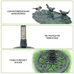 Magshion 31.5" Bird Bath and Solar Powered Pond Fountain Combo, Weatherproof Pedestal Solar Bird Bath Fountain for Garden, Yard & Patio, 1.3-Gallon (5L) Capacity, Green