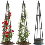 Obelisk Trellis for Climbing Plants, 4 FT Garden Trellises with 16mm Thickened Plastic-Coated Metal Pipes, Trellis for Climbing Potted Plant Vine Flower Rose Vegetable Tomato Cucumber Outdoor Indoor
