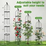 6ft Garden Obelisk Trellis for Climbing Plants-Rustproof Metal Pipe with Heavy Duty Plastic Coated, Garden Outdoor Indoor Potted Plant Support for Clematis Vine Jasmine Support （Black）