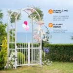 VINGLI PVC Garden Arbor with Gate for Climbing Plants