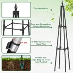 Obelisk Trellis for Climbing Plants, 4 FT Garden Trellises with 16mm Thickened Plastic-Coated Metal Pipes, Trellis for Climbing Potted Plant Vine Flower Rose Vegetable Tomato Cucumber Outdoor Indoor