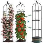 Square Tomato Cages for Garden, 6.2 FT Cucumber Trellis for Flowers