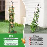 Tower Obelisk Garden Trellis for Climbing Plant，6.2FT/74.4" Rustproof Metal Potted Plant Climbing Support for Indoor Outdoor Flowers Vegetable Fruits Vines Support （1pcs）
