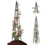 Obelisk Trellis for Climbing Plants, 6 FT Garden Trellises with 16mm Thickened Plastic-Coated Metal Pipes, Trellis for Climbing Potted Plant Vine Flower Rose Vegetable Tomato Cucumber Outdoor Indoor
