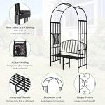 Heavy Duty Metal Garden Arch with Bench