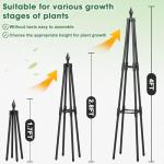 Obelisk Trellis for Climbing Plants, 4 FT Garden Trellises with 16mm Thickened Plastic-Coated Metal Pipes, Trellis for Climbing Potted Plant Vine Flower Rose Vegetable Tomato Cucumber Outdoor Indoor