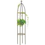 100% Metal Obelisk Garden Trellis 6.3 Feet Tall Sturdy Plant Support for Climbing Vines and Flowers Stands,1pc Upgrade (Bronze, Large)