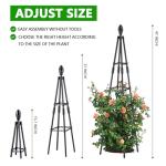 AlisisFores 4 Ft Tower Obelisk Trellis for Potted Climbing Plants, Garden Trellis Rustproof Plastic Coated Metal Plant Support for Vegetables, Vines and Rose Bushes