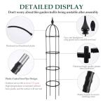 WellSign Garden Obelisk Trellis for Climbing Plants Outdoor, 6.6ft Tall Rustproof Coated Metal Plant Support with Garden Twist Tie for Tomato Cucumber Ivy Vines Rose Potted Plant Trellis 1 Pack