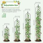 Tower Obelisk Garden Trellis for Climbing Plant，6.2FT/74.4" Rustproof Metal Potted Plant Climbing Support for Indoor Outdoor Flowers Vegetable Fruits Vines Support （1pcs）