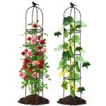 Lalahoni Garden Trellis for Climbing Plants, 5.6 feet Tall Garden Obelisk Trellis Climbing Plant Outdoor Support Potted Vine Flower Rose Vegetable Cucumber Trellis Raised Bed, Lightweight, 2 Pack
