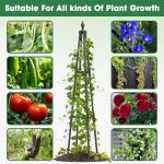 Obelisk Trellis for Climbing Plants, 4 FT Garden Trellises with 16mm Thickened Plastic-Coated Metal Pipes, Trellis for Climbing Potted Plant Vine Flower Rose Vegetable Tomato Cucumber Outdoor Indoor
