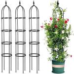 4 Pack 6 ft Garden Obelisk Trellis for Climbing Plants Outdoor Metal Tower Garden Trellis Plant Support Tall Plastic Trellises for Indoor Outdoor Potted Plants Climbing Vines Flowers Stands