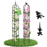 2026 Updated Garden Obelisk Trellis for Climbing Plants Outdoor, 6.3 FT Tomato Cage, Rose, Flowers, Grape, Pea, Cucumber Trellis, Rustproof Plastic Coated Metal Plant Support Trellis for Potted Plants