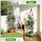 6ft Garden Obelisk Trellis for Climbing Plants-Rustproof Metal Pipe with Heavy Duty Plastic Coated, Garden Outdoor Indoor Potted Plant Support for Clematis Vine Jasmine Support （Black）