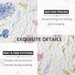 Jarson 3 Pcs Floral Daybed Cover Set Twin Size Purple White Flower Sofa Cover Bedding Sets Double Side Bed Set for All Season Botanical Pattern Daybed Quilt Set with Pillow Shams