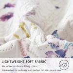 Jarson 3 Pcs Floral Daybed Cover Set Twin Size Purple White Flower Sofa Cover Bedding Sets Double Side Bed Set for All Season Botanical Pattern Daybed Quilt Set with Pillow Shams