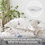 Jarson 3 Pcs Floral Daybed Cover Set Twin Size Purple White Flower Sofa Cover Bedding Sets Double Side Bed Set for All Season Botanical Pattern Daybed Quilt Set with Pillow Shams