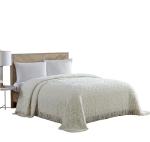 Beatrice Home Fashions Medallion Chenille Bedspread, Queen, Ivory