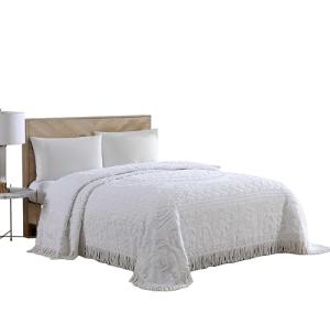 Beatrice Home Fashions Medallion Chenille Bedspread, King, White