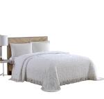 Beatrice Home Fashions Medallion Chenille Bedspread, King, White