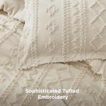 Beige Tufted Boho Queen Comforter Set 3 Pieces