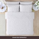 Beatrice Home Fashions Medallion Chenille Bedspread, Queen, White