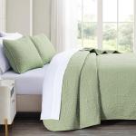 Chezmoi Collection Austin 3-piece Oversized Bedspread Coverlet Set (Queen, Sage)