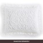 Beatrice Home Fashions Medallion Chenille Bedspread, Queen, White