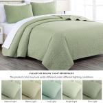 Chezmoi Collection Austin 3-piece Oversized Bedspread Coverlet Set (Queen, Sage)