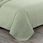 Chezmoi Collection Austin 3-piece Oversized Bedspread Coverlet Set (Queen, Sage)
