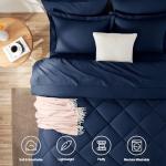 CozyLux Twin Comforter Set with Sheets Navy Blue - 5 Pieces Bed in a Bag Twin, All Season Bed Set for Girls and Boys, Bedding Set with Down Alternative Comforter, Sheets, Pillowcase & Sham