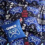 Kaleido Space Kids Comforter Set Twin Size for Boys, Glow in The Dark Gamer Bedding Set 1 Comforter, 1 Decor Pillow, 1 Pillow Sham, Twin XL Comforter Set