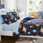 Twin Kids Comforter Set - 5 Pieces Twin Bedding Sets for Boys, Glow in The Dark Space Bed in A Bag with Sheets