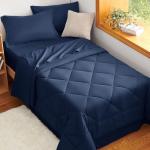 CozyLux Twin Comforter Set with Sheets Navy Blue - 5 Pieces Bed in a Bag Twin, All Season Bed Set for Girls and Boys, Bedding Set with Down Alternative Comforter, Sheets, Pillowcase & Sham