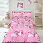 Utopia Bedding Unicorn Kids Comforter Set with 2 Pillow Shams, 3 Piece Soft Microfiber Twin Bed Comforter with Pillow Shams, Printed Kids Bedding for Boys and Girls, Lightweight, Breathable,Easy Care