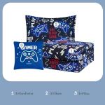 Kaleido Space Kids Comforter Set Twin Size for Boys, Glow in The Dark Gamer Bedding Set 1 Comforter, 1 Decor Pillow, 1 Pillow Sham, Twin XL Comforter Set