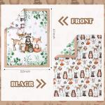 Hahafelt 3 Pcs Baby Crib Bedding Set Safari Animals Dinosaurs Bear Woodland Animals Jungle Crib Set Includes Quilt, Fitted Sheet, Skirt for Baby Boy Girl(Green,Woodland Raccoons Deer Etc.)