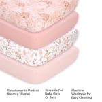 The Peanutshell 4-Pack Fitted Crib Sheet Set - Super Soft & Breathable Baby Girl Crib Sheets, Nursery Decor, Fit for Standard Mattress Cover- Whimsical Floral