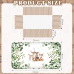 Hahafelt 3 Pcs Baby Crib Bedding Set Safari Animals Dinosaurs Bear Woodland Animals Jungle Crib Set Includes Quilt, Fitted Sheet, Skirt for Baby Boy Girl(Green,Woodland Raccoons Deer Etc.)