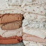 Konssy Muslin Crib Sheets for Girl Boy, 2 PCS Soft and Breathable Cotton Baby Sheets for Standard Crib Mattress, 52"x 28" (Floral, Pink)