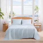 Tommy Bahama - King Size Sheet Set, 100% Cotton Percale Bedding with a Crisp & Cool Feel, Bed Sheets with Matching Fitted Sheet & Pillowcases (Palm Tree Ikat Blue)