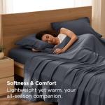 Bedsure Queen Sheet Set - 4 Pieces Soft Queen Size Sheets - Breathable & Cooling - Hotel Luxury - Easy Care Polyester Microfiber Bedding for Women, Men, Dark Grey