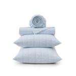Tommy Bahama - King Size Sheet Set, 100% Cotton Percale Bedding with a Crisp & Cool Feel, Bed Sheets with Matching Fitted Sheet & Pillowcases (Palm Tree Ikat Blue)