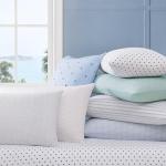 Tommy Hilfiger - Queen Size Sheet Set, Crisp & Tailored Cooling Sheets with a Smooth Cotton Percale Lightweight Feel - Bed Sheets with Matching Pillowcases & Fitted Sheet (New England Plaid Blue)