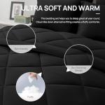 Love's cabin Full Comforter Set Black, 7 Pieces Full Bed in a Bag, All Season Bedding Sets with 1 Comforter, 1 Flat Sheet, 1 Fitted Sheet, 2 Pillowcase and 2 Pillow Sham